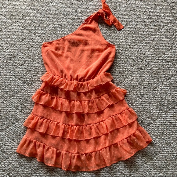 SHEIN Dresses & Skirts - 5/$15 Shein Bright Orange Flirty One Tie-Shoulder Dress Small